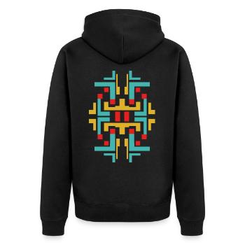 Art abstrait des couleurs - Veste à capuche bio Premium Unisexe - noir - Dos - Nico (187cm)
