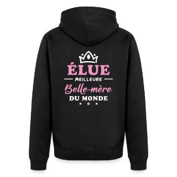 Élue meilleure belle mère du monde - Veste à capuche bio Premium Unisexe - noir - Dos - Nico (187cm)