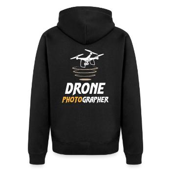 Drone Photographer - Unisex Premium Organic Zip Hoodie - black - Back - Nico (187cm)