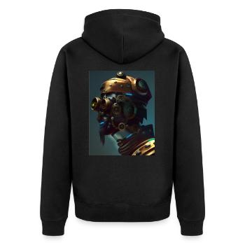 inspiration head - Unisex Premium Organic Zip Hoodie - black - Back - Nico (187cm)