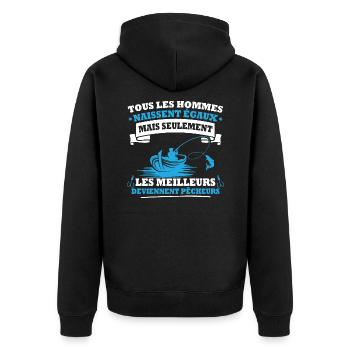 Les meilleurs deviennent pêcheurs - Veste à capuche bio Premium Unisexe - noir - Dos - Nico (187cm)