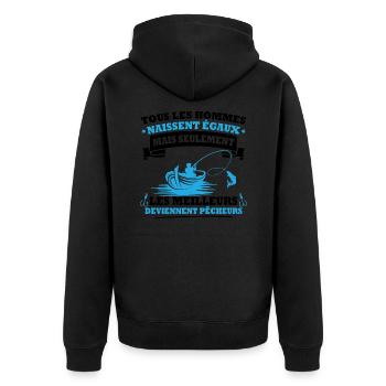 Les meilleurs deviennent pêcheurs - Veste à capuche bio Premium Unisexe - noir - Dos - Nico (187cm)