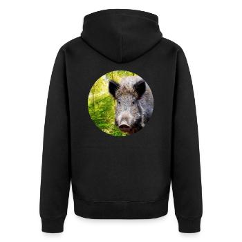 Chasse Chasseur Sanglier DEer Chasse - Veste à capuche bio Premium Unisexe - noir - Dos - Nico (187cm)