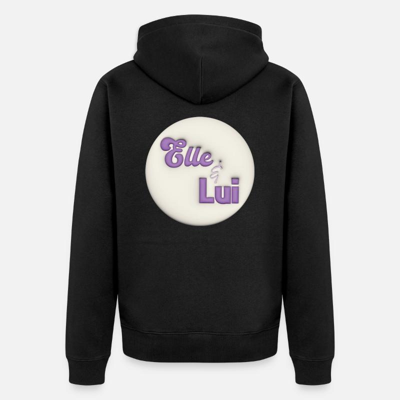 Elle & Lui effet bulle - Veste à capuche bio Premium Unisexe - noir