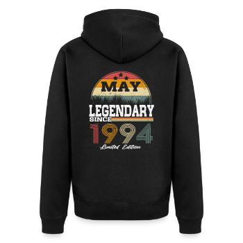 Legends est né en mai 1994 - Veste à capuche bio Premium Unisexe - noir - Dos - Nico (187cm)