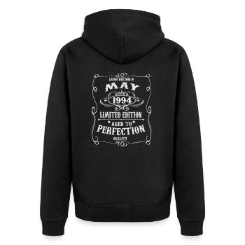 Legends est né en mai 1994 - Veste à capuche bio Premium Unisexe - noir - Dos - Nico (187cm)