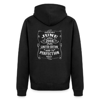 Legends est né en juin 2004 - Veste à capuche bio Premium Unisexe - noir - Dos - Nico (187cm)