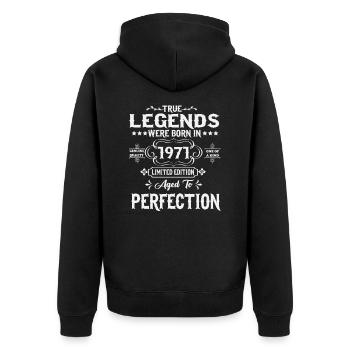 Légende Depuis 1971 Vintage Vintage Anniversaire - Veste à capuche bio Premium Unisexe - noir - Dos - Nico (187cm)