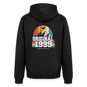 Original 1999 Vintage Retro Cadeau d’anniversaire - Veste à capuche bio Premium Unisexe - noir - Dos - Nico (187cm)