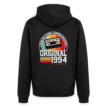 Original 1994 Jahrgang Geburtstag Geschenk Retro - Unisex Premium Bio Zip Hoodie - Schwarz - Hinten - Nico (187cm)