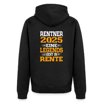 Retraité 2025 Pension Retraite 2025 Cadeau - Veste à capuche bio Premium Unisexe - noir - Dos - Nico (187cm)