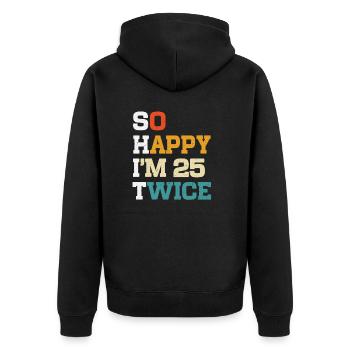 50 Birthday 50 Years Born 1975 - Unisex Premium Organic Zip Hoodie - black - Back - Nico (187cm)