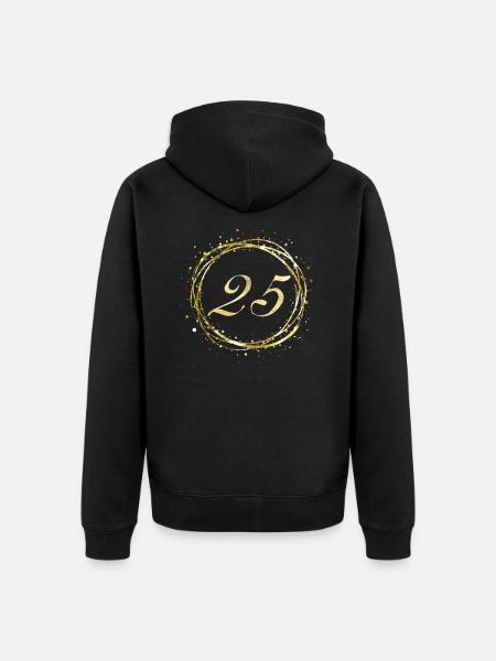 25 - Unisex Premium Bio Zip Hoodie - Schwarz