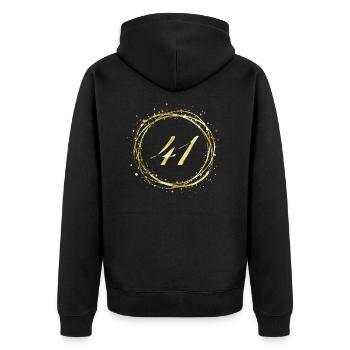 41 - Unisex Premium Bio Zip Hoodie - Schwarz - Hinten - Nico (187cm)
