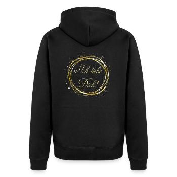 Je t'aime - Veste à capuche bio Premium Unisexe - noir - Dos - Nico (187cm)