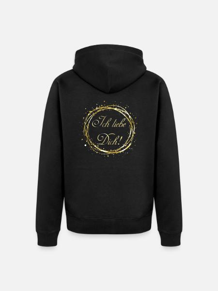 I love you - Unisex Premium Organic Zip Hoodie - black
