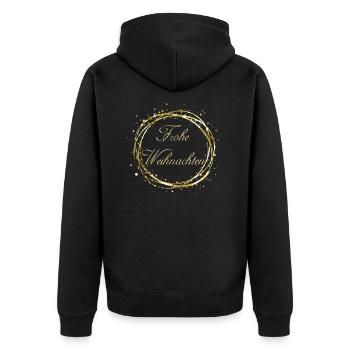 Merry Christmas - Unisex Premium Organic Zip Hoodie - black - Back - Nico (187cm)