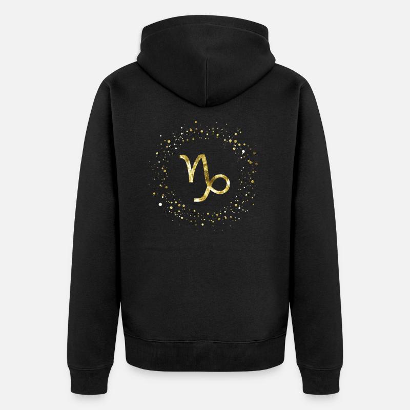 Steinbock Sternzeichen - Unisex Premium Bio Zip Hoodie - Schwarz