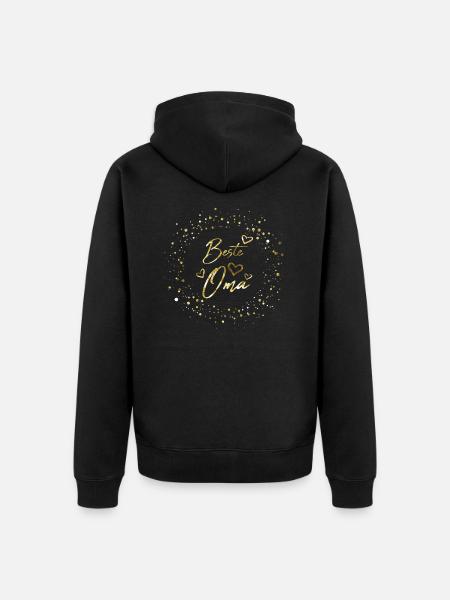 Beste Oma - Unisex Premium Bio Zip Hoodie - Schwarz