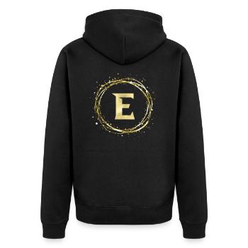 E - Unisex Premium Organic Zip Hoodie - black - Back - Nico (187cm)