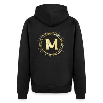 M - Unisex Premium Bio Zip Hoodie - Schwarz - Hinten - Nico (187cm)