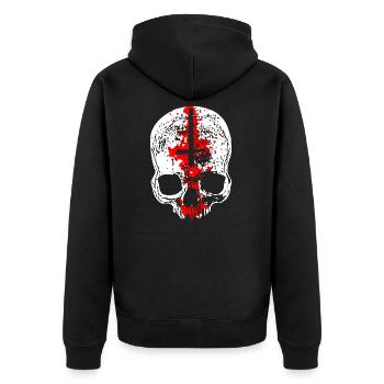 Antichrist Skull - Unisex Premium Organic Zip Hoodie - black - Back - Nico (187cm)