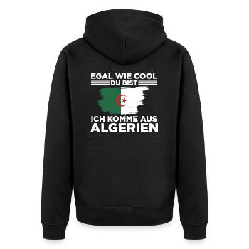 Algerier Algerische Flagge Algeria Amazigh L'alger - Unisex Premium Bio Zip Hoodie - Schwarz - Hinten - Nico (187cm)