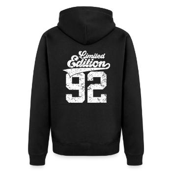 34TH BIRTHDAY LIMITED EDITION 1992 - Unisex Premium Organic Zip Hoodie - black - Back - Nico (187cm)