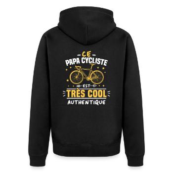 Ce papa cycliste est cool et authentique - Veste à capuche bio Premium Unisexe - noir - Dos - Nico (187cm)