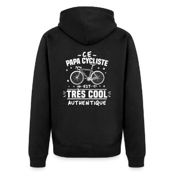 Ce papa cycliste est cool et authentique - Veste à capuche bio Premium Unisexe - noir - Dos - Nico (187cm)