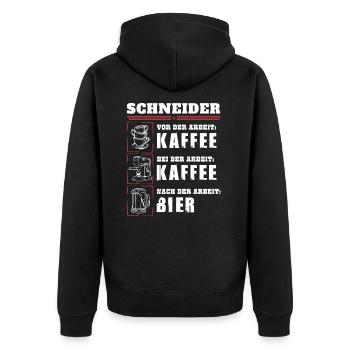 Mon quotidien de tailleur - Veste à capuche bio Premium Unisexe - noir - Dos - Nico (187cm)
