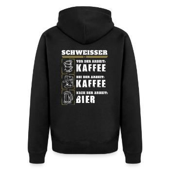Mon quotidien de soudeur - Veste à capuche bio Premium Unisexe - noir - Dos - Nico (187cm)