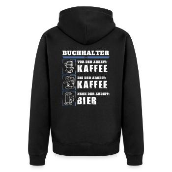 Mon quotidien en tant que comptable - Veste à capuche bio Premium Unisexe - noir - Dos - Nico (187cm)