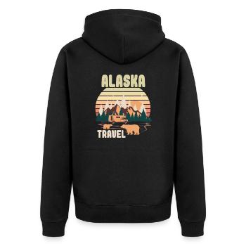 Alaska Voyage - Veste à capuche bio Premium Unisexe - noir - Dos - Nico (187cm)