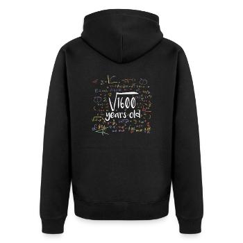 40. Geburtstag - Wurzel aus 1600 - Unisex Premium Bio Zip Hoodie - Schwarz - Hinten - Nico (187cm)