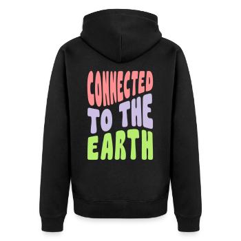 Connecté à la Terre - Veste à capuche bio Premium Unisexe - noir - Dos - Nico (187cm)