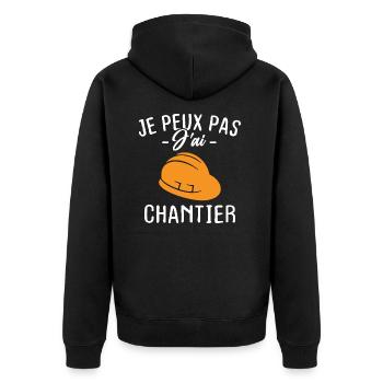 Je peux pas j'ai chantier - Veste à capuche bio Premium Unisexe - noir - Dos - Nico (187cm)