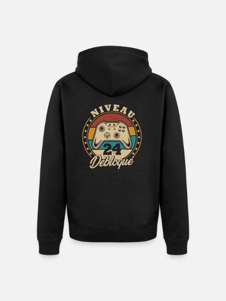 Niveau 24 débloque - Veste à capuche bio Premium Unisexe - noir