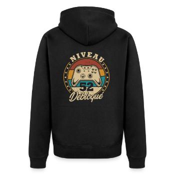 Niveau 52 débloque - Veste à capuche bio Premium Unisexe - noir - Dos - Nico (187cm)