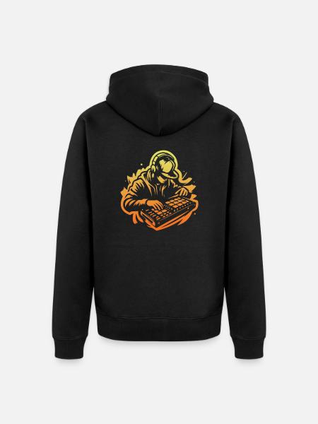 Beatmaker (Yellow) - Unisex Premium Organic Zip Hoodie - black