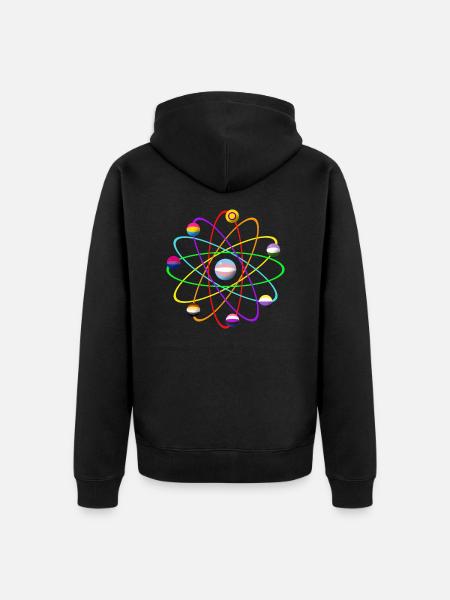 LGTBIQ+ atom - Unisex Premium Organic Zip Hoodie - black