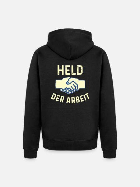GDR - Hero of Work - Communist - Unisex Premium Organic Zip Hoodie - black