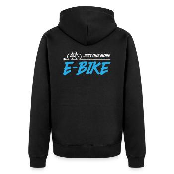 Just One More E Bike - Unisex Premium Bio Zip Hoodie - Schwarz - Hinten - Nico (187cm)