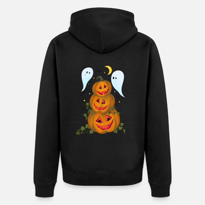 Pumpkin party - Unisex Premium Bio Zip Hoodie - Schwarz