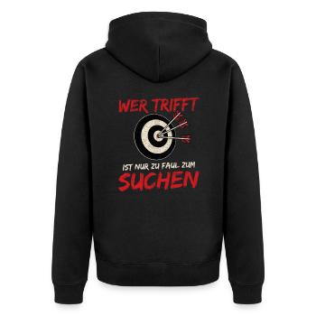 Bogenschütze Pfeile Zielscheibe Bogenschießen - Unisex Premium Bio Zip Hoodie - Schwarz - Hinten - Nico (187cm)