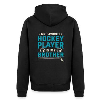 Hockey sur glace Bâton de rondelle sports de glace hockey sur glace - Veste à capuche bio Premium Unisexe - noir - Dos - Nico (187cm)
