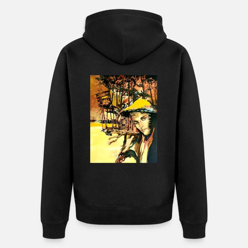 Kunst Gemälde - Unisex Premium Bio Zip Hoodie - Schwarz