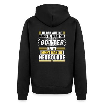 Gods in antiquity. Today a neurologist - Unisex Premium Organic Zip Hoodie - black - Back - Nico (187cm)