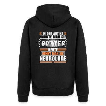 Gods in Antiquity. Today neurologist - Unisex Premium Organic Zip Hoodie - black - Back - Nico (187cm)