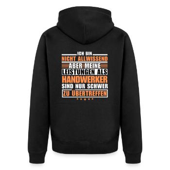 Unsurpassed performance as a craftsman - Unisex Premium Organic Zip Hoodie - black - Back - Nico (187cm)